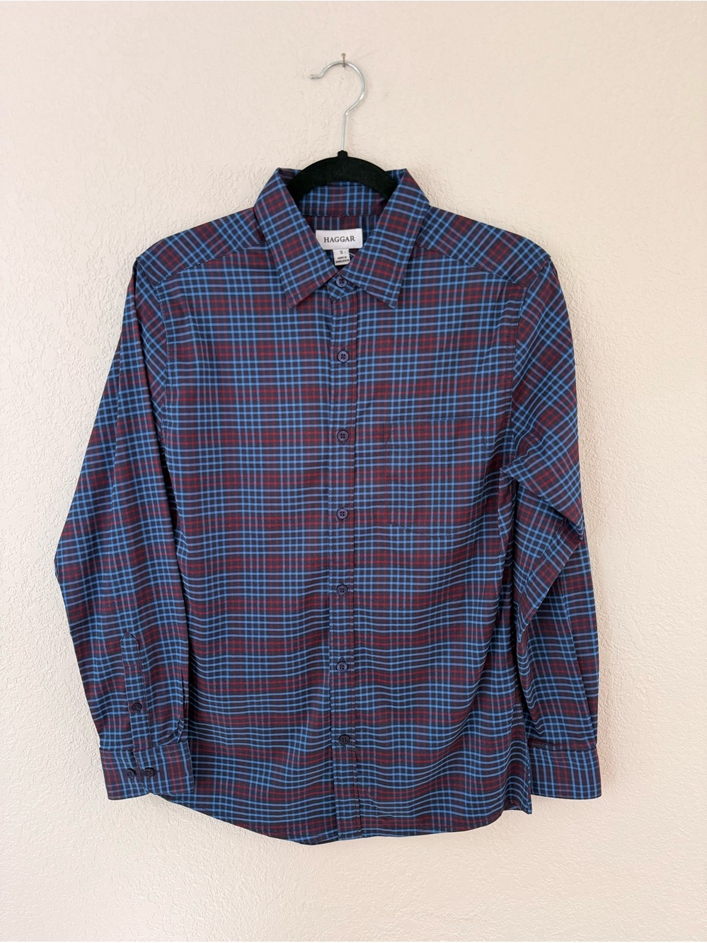Haggar plaid button down
